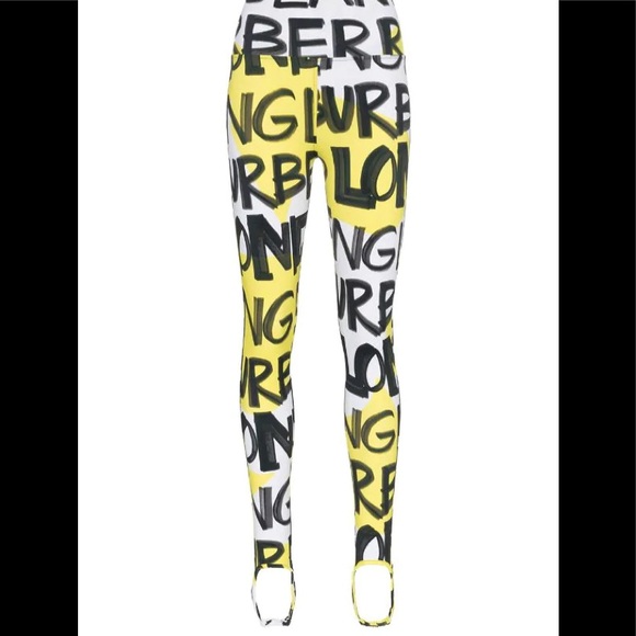 burberry new & authentic graffiti stirrup leggings - Picture 11 of 16